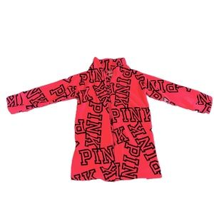 VICTORIA SECRET PINK Pink & Black Plush Bath Robe